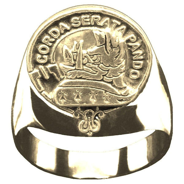 Lockhart Scottish Clan Crest Ring GC100  ~  Sterling Silver and Karat Gold