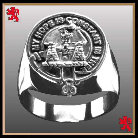 MacDonald Clanranald Scottish Clan Crest Ring GC100  ~  Sterling Silver and Karat Gold