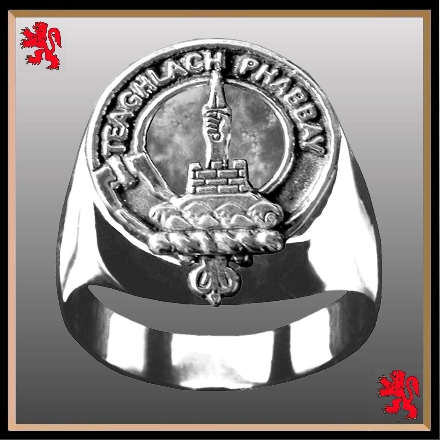 Morrison Scottish Clan Crest Ring GC100  ~  Sterling Silver and Karat Gold