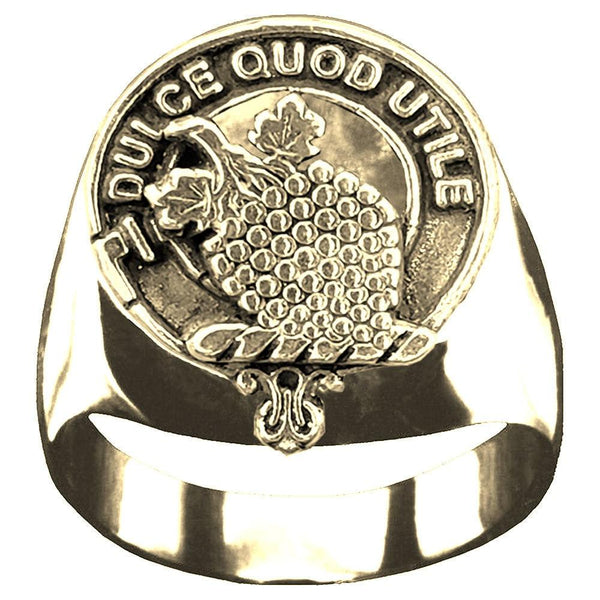 Strang Scottish Clan Crest Ring GC100  ~  Sterling Silver and Karat Gold