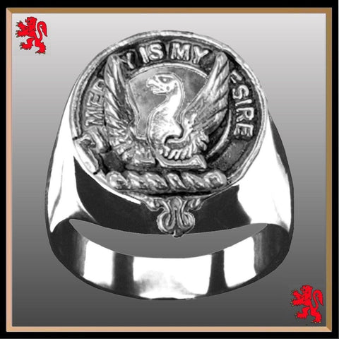Wishart Scottish Clan Crest Ring GC100  ~  Sterling Silver and Karat Gold
