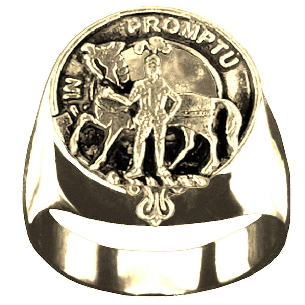 Trotter Scottish Clan Crest Ring GC100  ~  Sterling Silver and Karat Gold