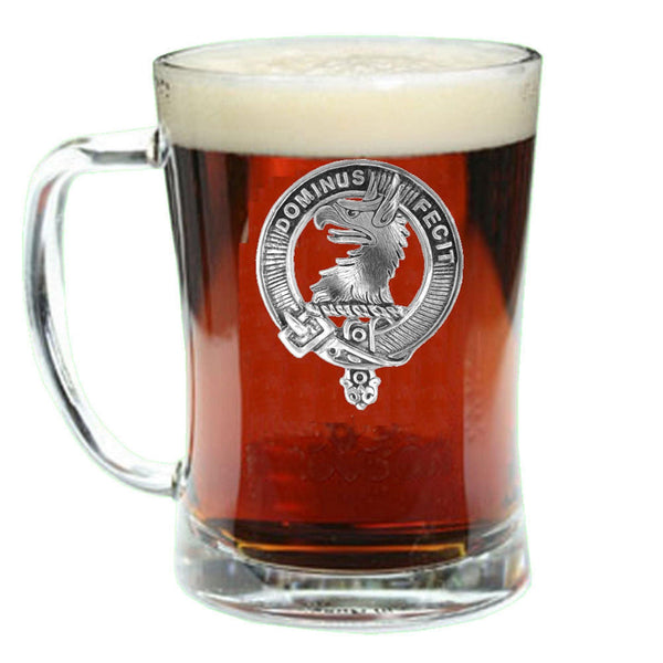 Baird Clan Crest Badge Glass Beer Mug