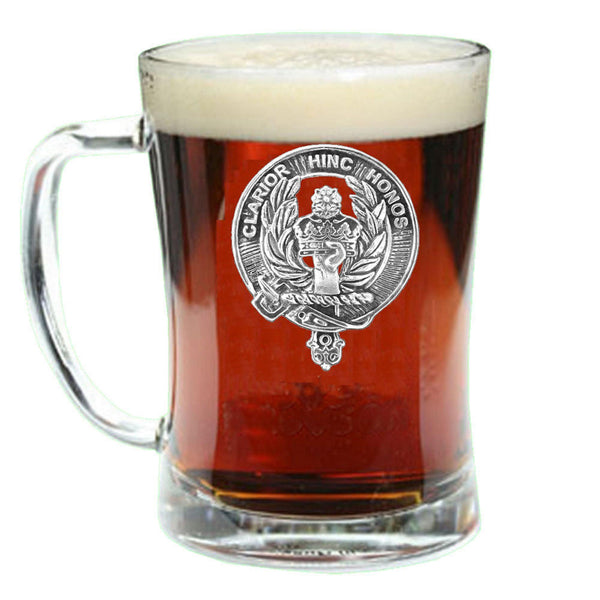 Buchanan Clan Crest Badge Glass Beer Mug