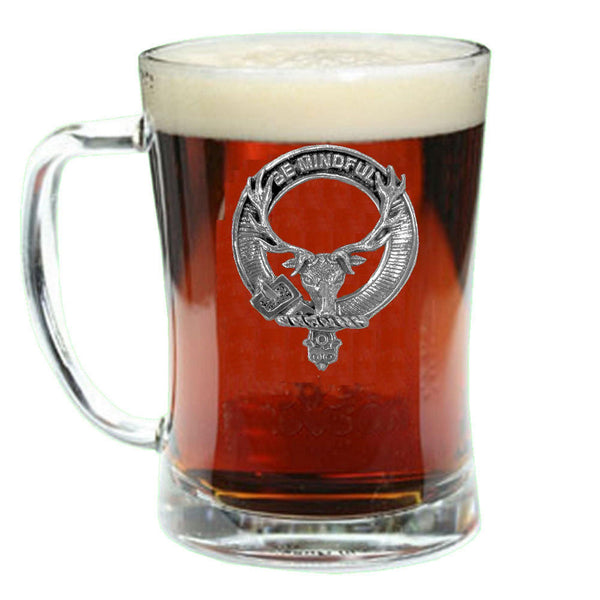 Calder Clan Crest Badge Glass Beer Mug