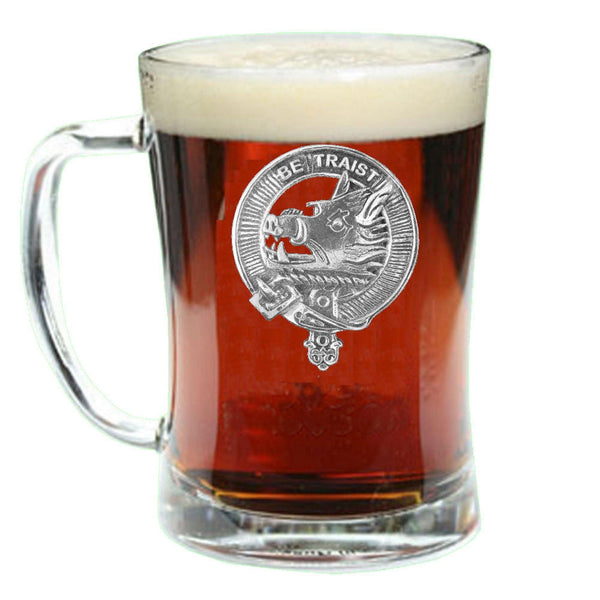 Innes Crest Badge Beer Mug, Scottish Glass Tankard