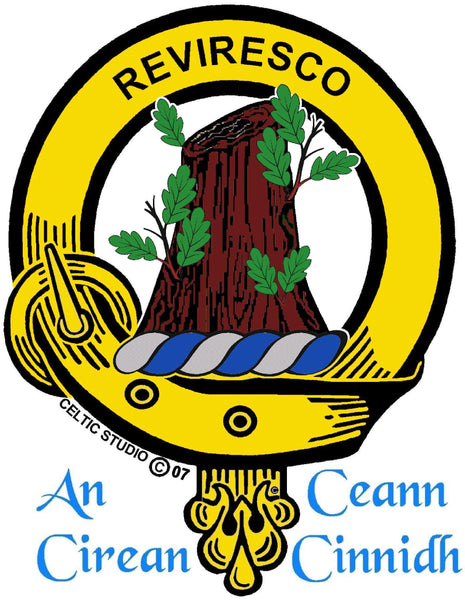 MacEwen Clan Crest Badge Glass Beer Mug