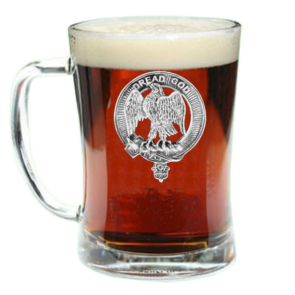 Munro Clan Crest Badge Glass Beer Mug