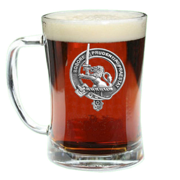 Young Clan Crest Badge Glass Beer Mug