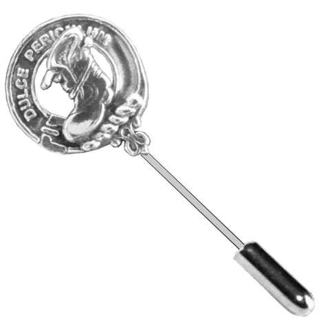 MacAulay Clan Crest Stick or Cravat pin, Sterling Silver