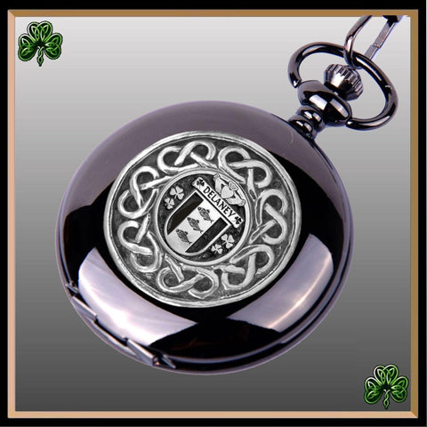 Delaney Irish Coat of Arms Black Pocket Watch