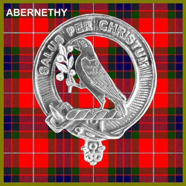 Abernethy 5 oz Round Clan Crest Scottish Badge Flask