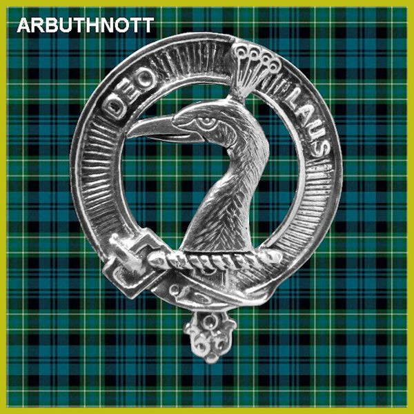 Arbuthnott 5 oz Round Clan Crest Scottish Badge Flask