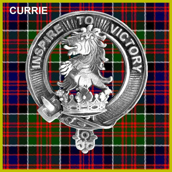 Currie 5 oz Round Clan Crest Scottish Badge Flask