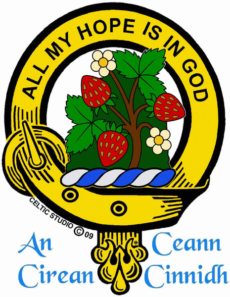 Fraser  Saltoun  5 oz Round Clan Crest Scottish Badge Flask