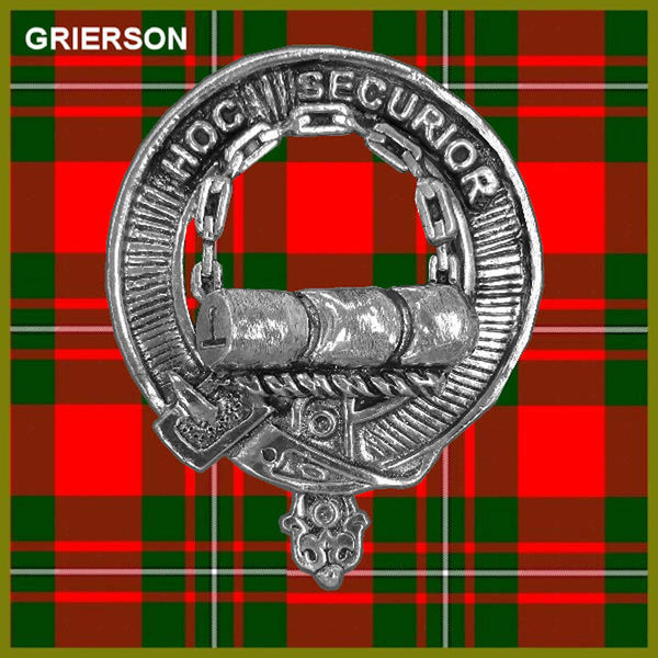 Grierson 5 oz Round Clan Crest Scottish Badge Flask