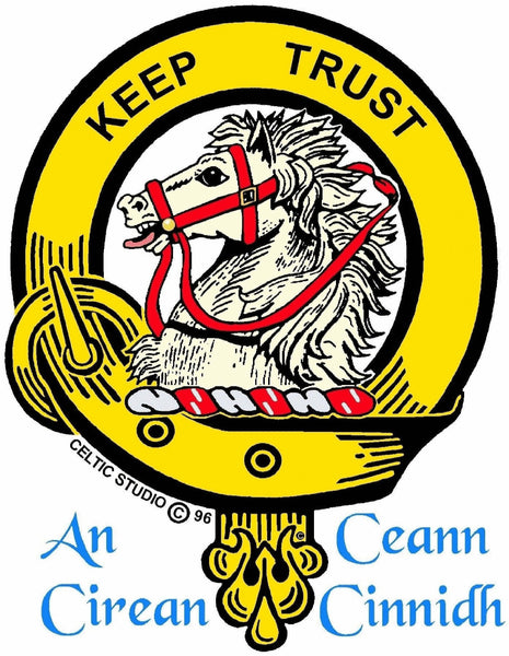 Hepburn 5 oz Round Clan Crest Scottish Badge Flask