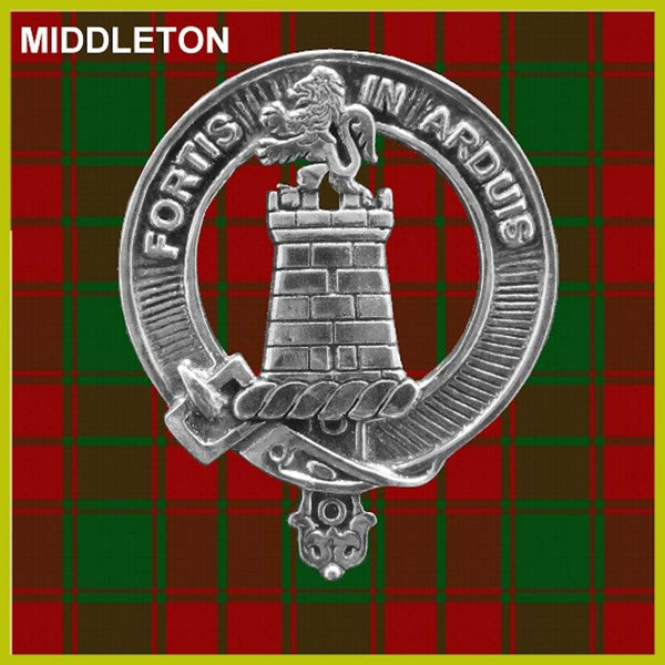 Middleton 5 oz Round Clan Crest Scottish Badge Flask