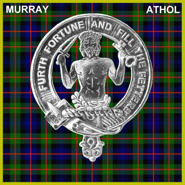 Murray (Savage) 5 oz Round Clan Crest Scottish Badge Flask