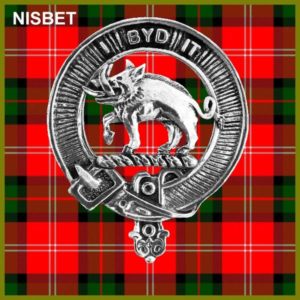 Nisbet 5 oz Round Clan Crest Scottish Badge Flask