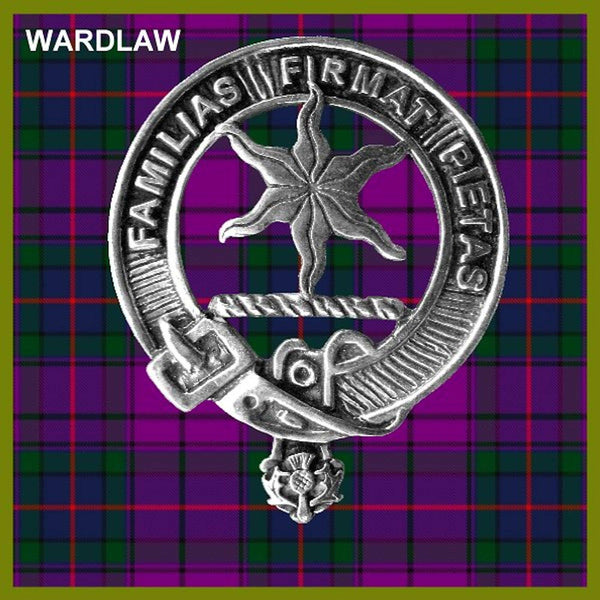 Wardlaw 5 oz Round Clan Crest Scottish Badge Flask