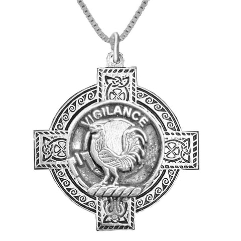 Laing Clan Crest Celtic Cross Pendant Scottish ~ CLP04
