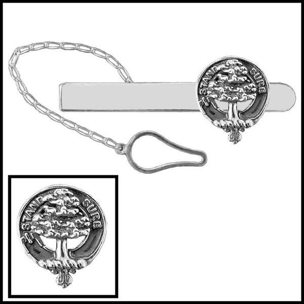 Anderson Clan Crest Scottish Button Loop Tie Bar ~ Sterling silver