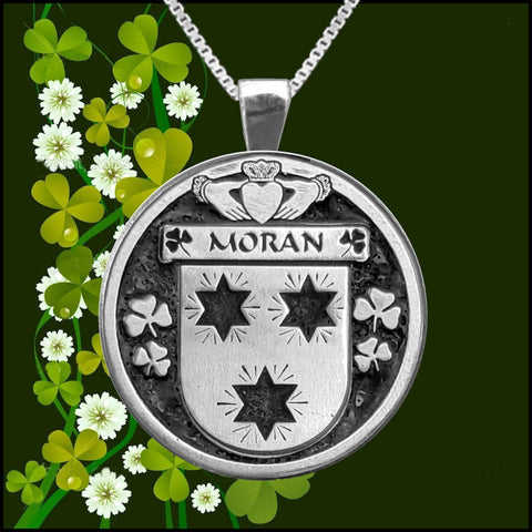 Moran Irish Coat of Arms Disk Pendant, Irish