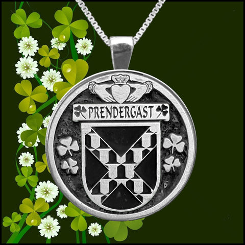 Prendergast (Tipperary) Irish Coat of Arms Disk Pendant, Irish