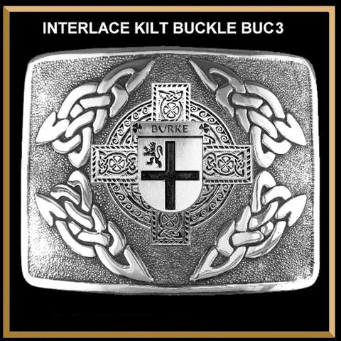 Curty Irish Coat of Arms Interlace Kilt Buckle