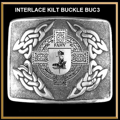 Fahy Irish Coat of Arms Interlace Kilt Buckle