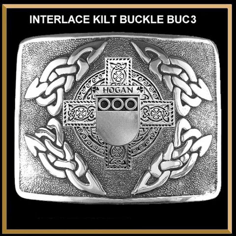 Hogan Irish Coat of Arms Interlace Kilt Buckle