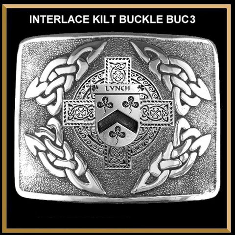 Lynch Irish Coat of Arms Interlace Kilt Buckle