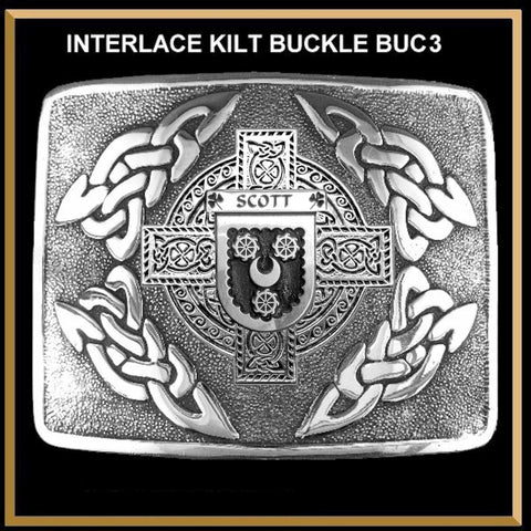 Scott Irish Coat of Arms Interlace Kilt Buckle
