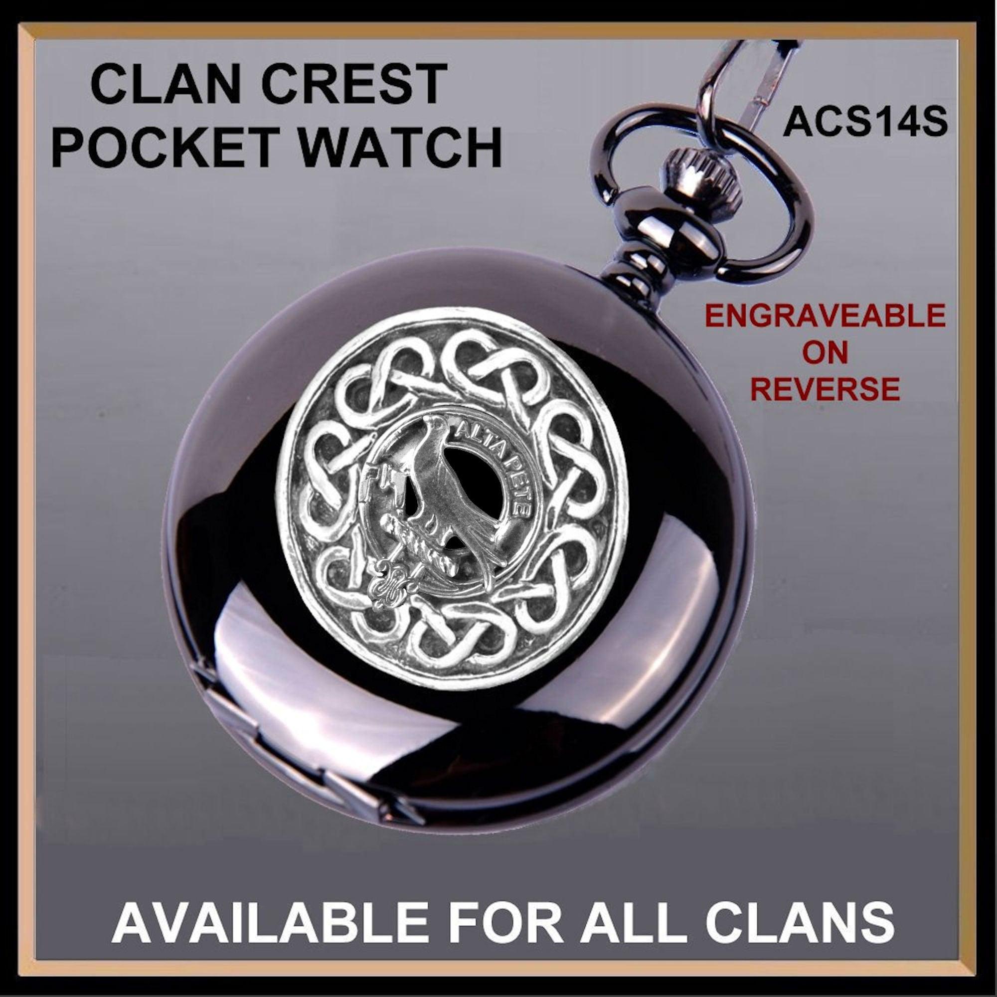 Glen Scottish Clan Crest Pocket Watch