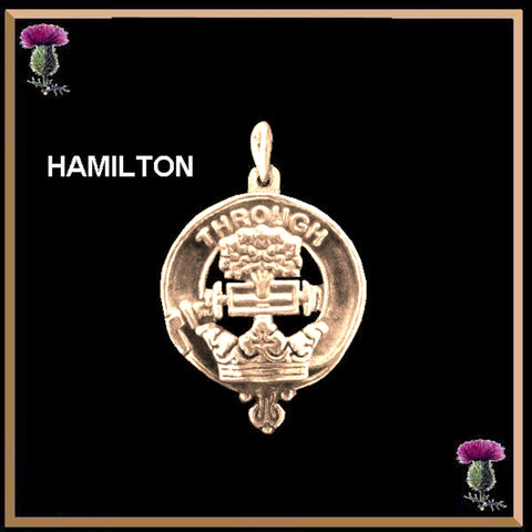 Hamilton Scottish Clan  Crest Karat Gold Charm