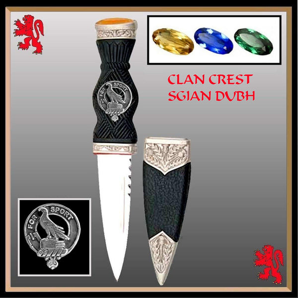 Clelland Clan Crest Sgian Dubh, Scottish Knife