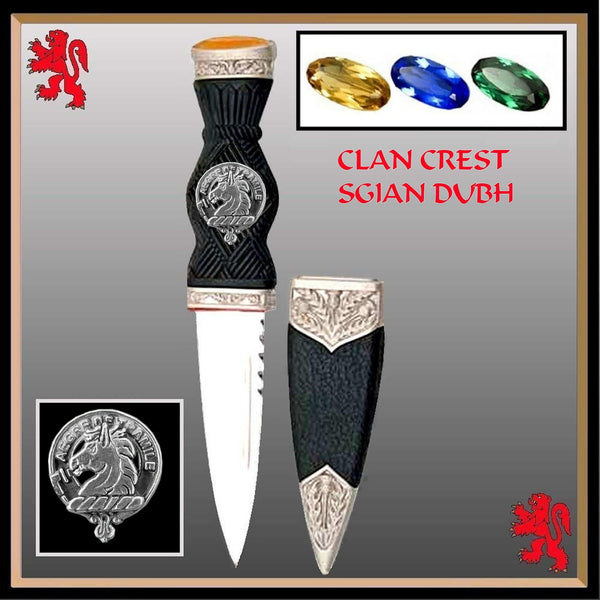 Tait Clan Crest Sgian Dubh, Scottish Knife