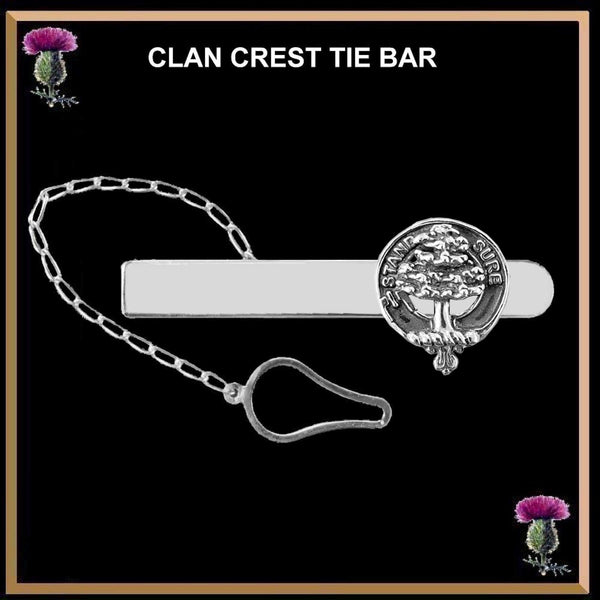 Anderson Clan Crest Scottish Button Loop Tie Bar ~ Sterling silver