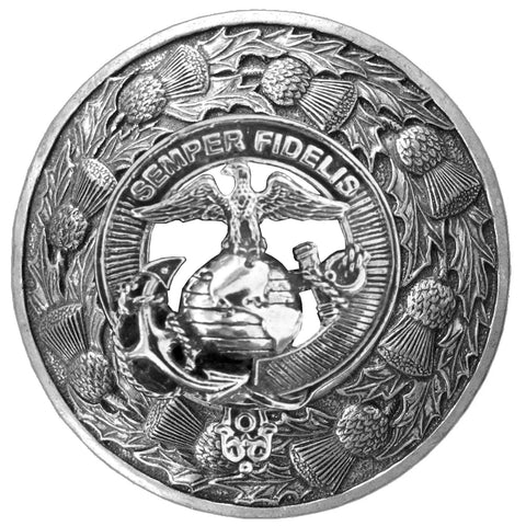 United States Marine Corps Badge Plaid Brooch - Officially Licensed Product of the Marine Corps