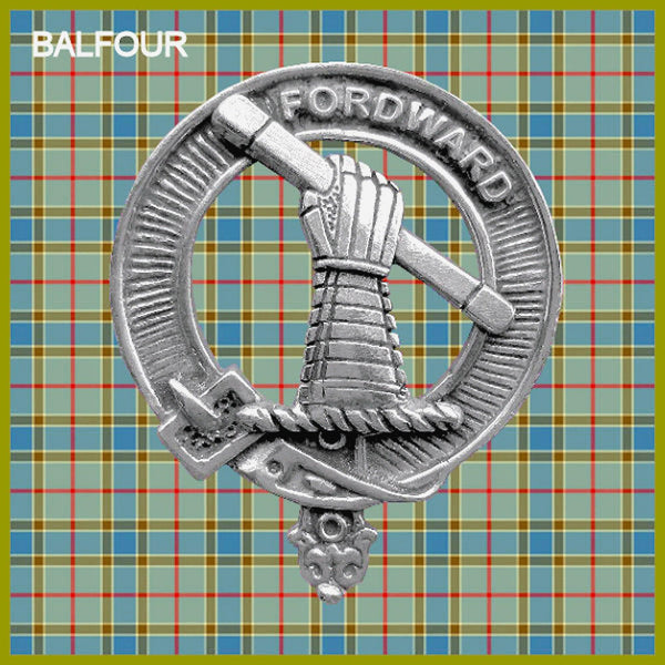 Balfour Clan Badge Scottish Plaid Brooch