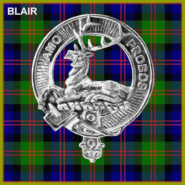 Blair Clan Badge Scottish Plaid Brooch