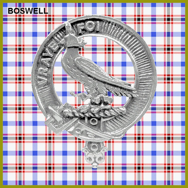 Boswell Clan Badge Scottish Plaid Brooch