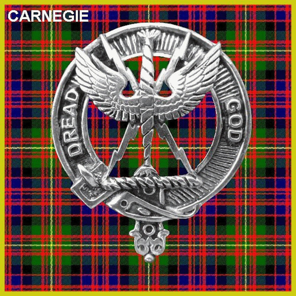 Carnegie Clan Badge Scottish Plaid Brooch