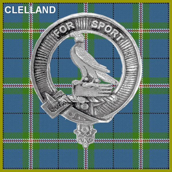 Clelland Clan Badge Scottish Plaid Brooch