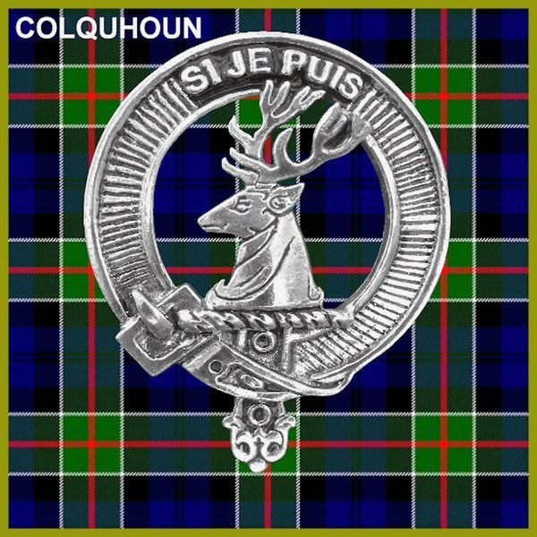 Colquhoun Clan Badge Scottish Plaid Brooch