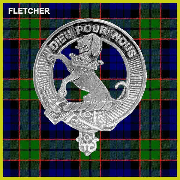 Fletcher (Hound) Clan Badge Scottish Plaid Brooch