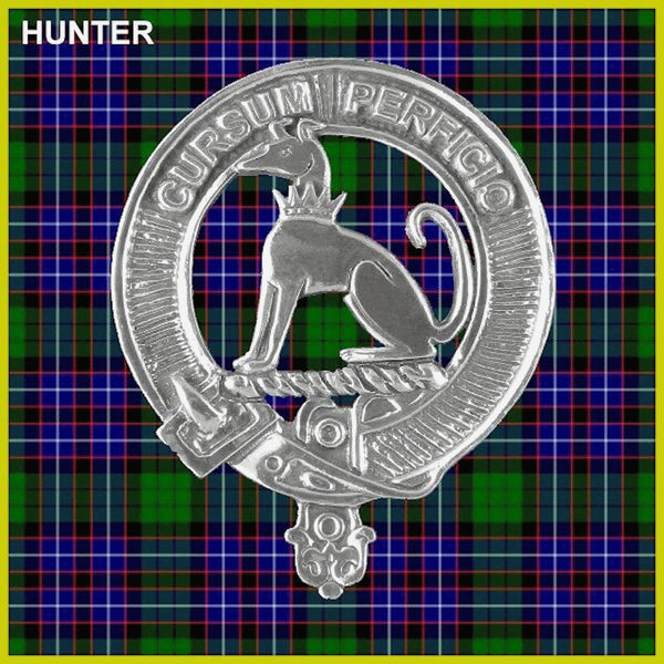 Hunter Clan Badge Scottish Plaid Brooch