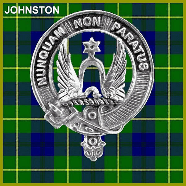 Johnston Clan Badge Scottish Plaid Brooch