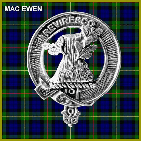 MacEwen Clan Badge Scottish Plaid Brooch